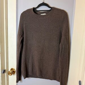Ecoths Men's Merino wool Blend Medium Brown Sweater